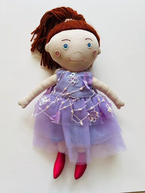 Lavender off shoulder gardenia dress & doll Set