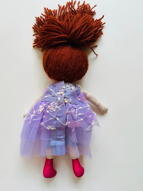 Lavender off shoulder gardenia dress & doll Set