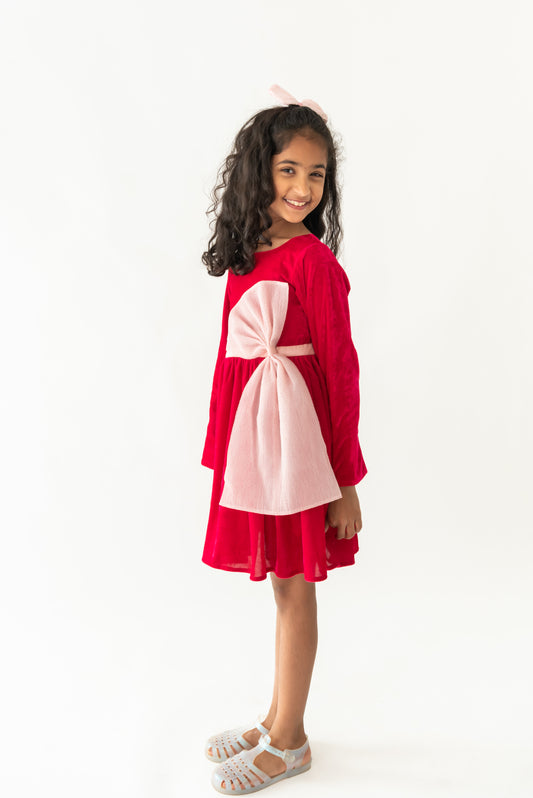Pink Glitter bow dress