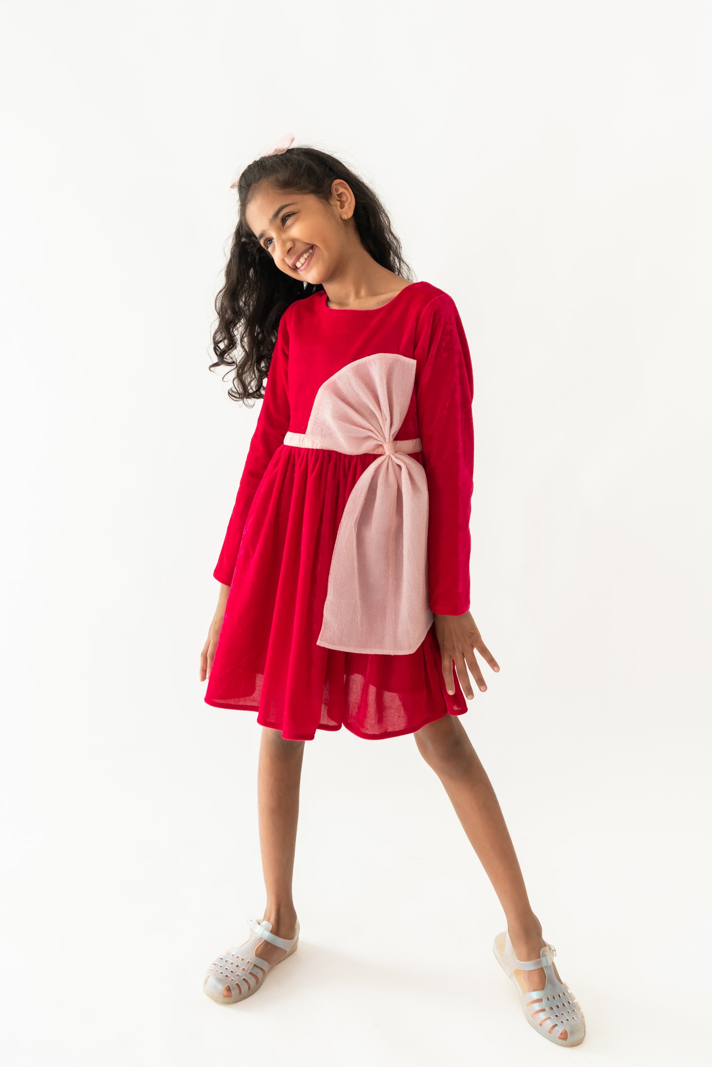 Pink Glitter bow dress