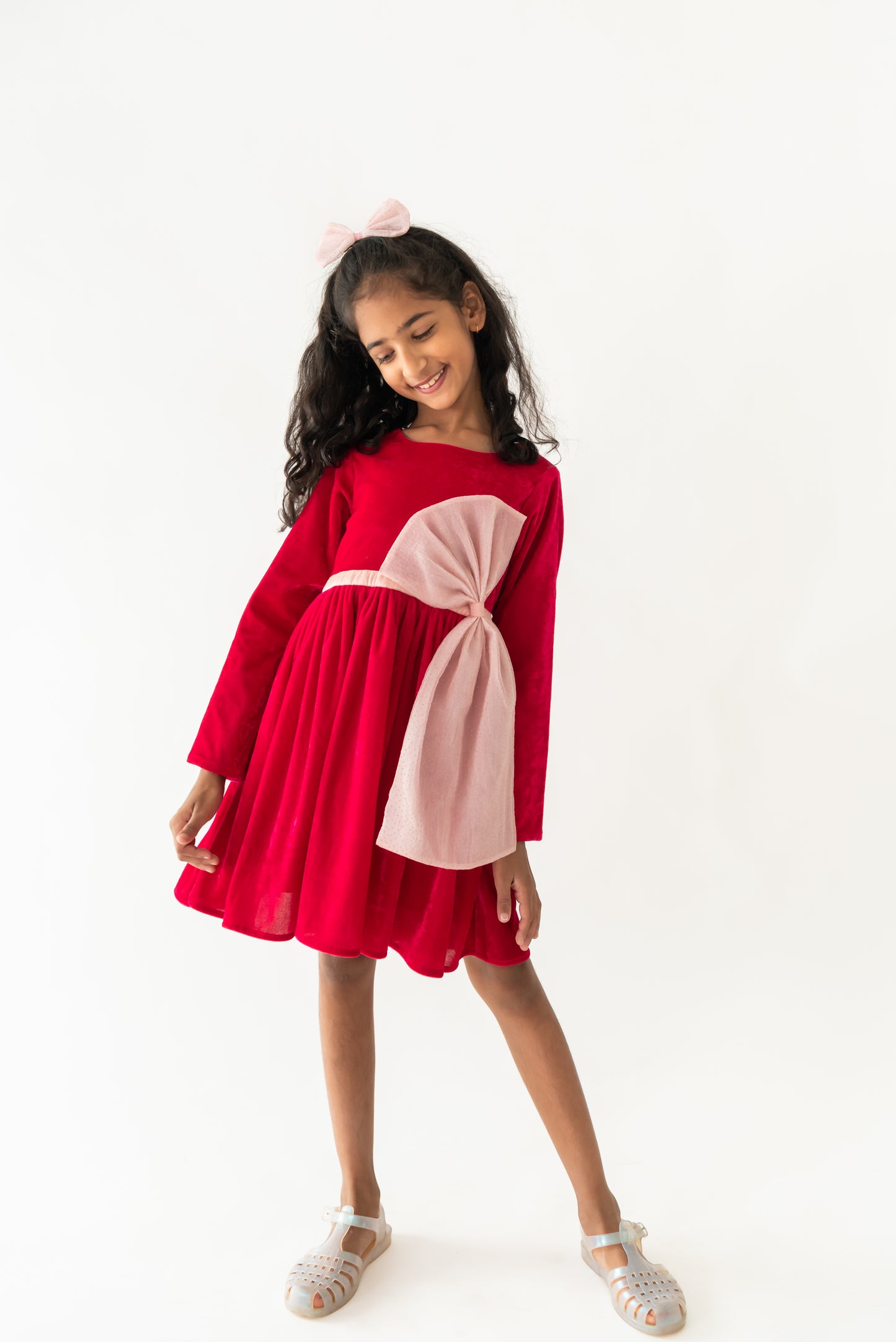 Pink Glitter bow dress