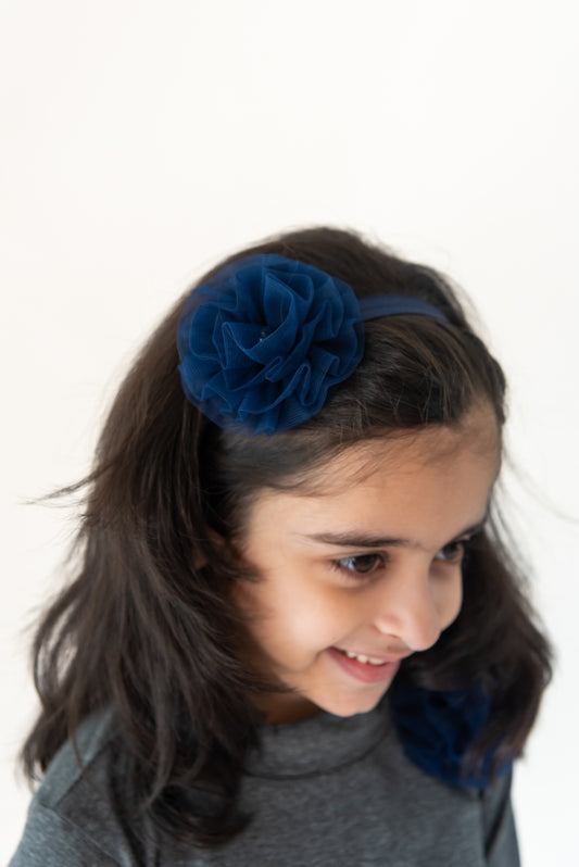 Navy tulle headband