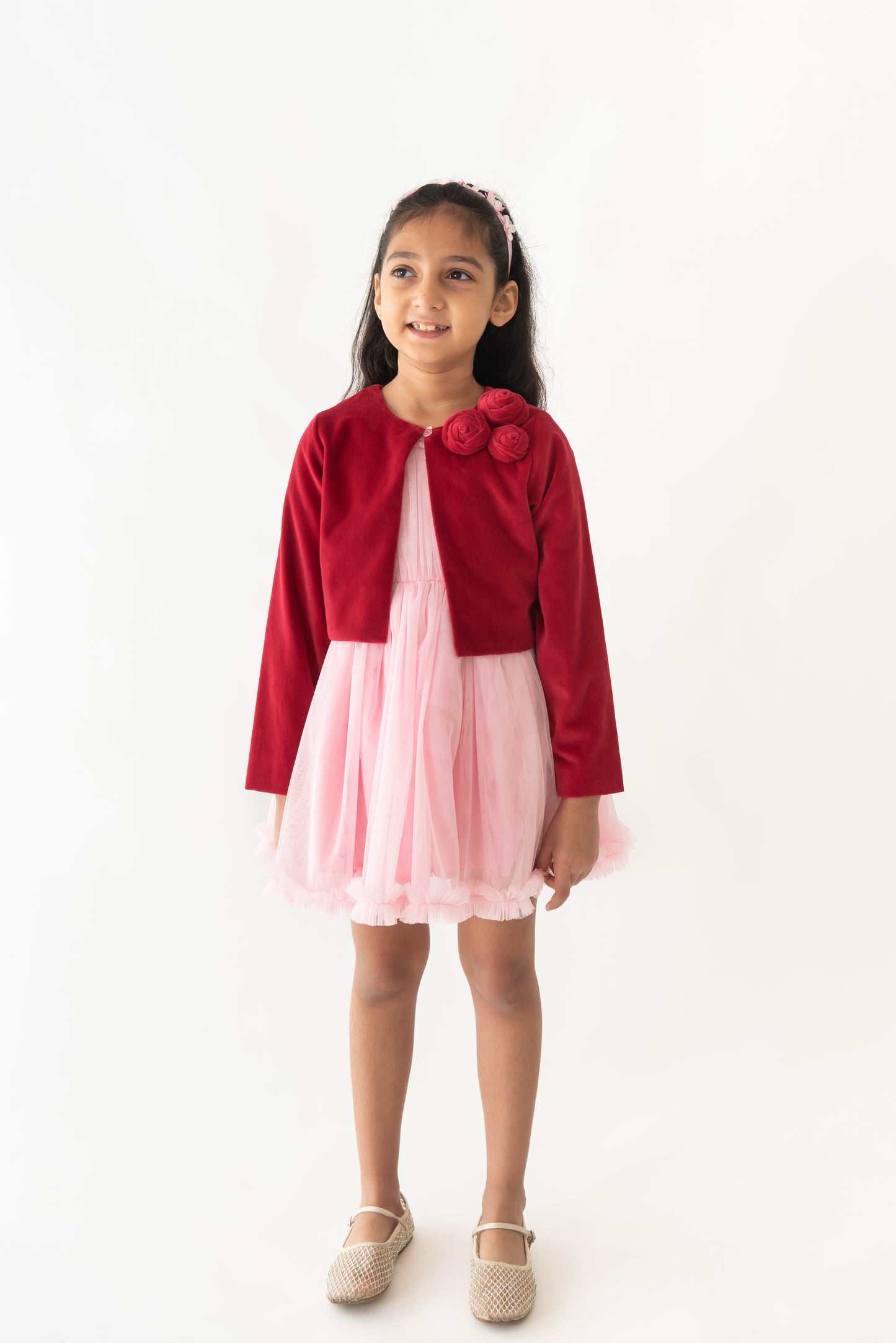 Velvet Rosette Shrug