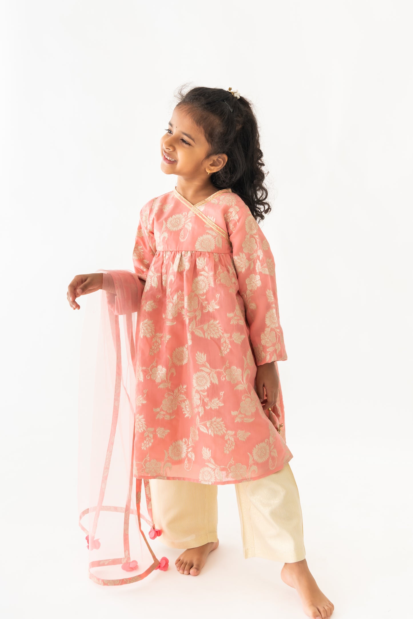 Peach Kala Kurta set
