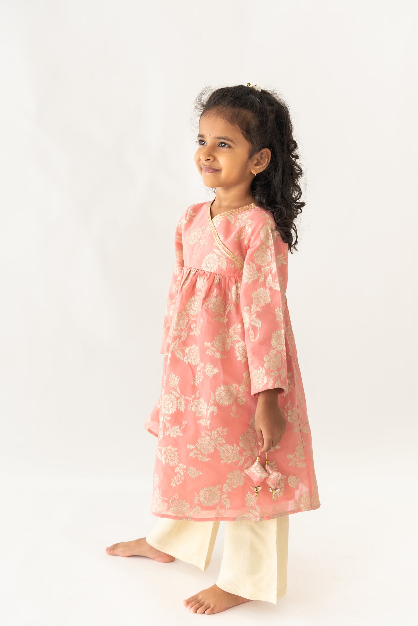 Peach Kala Kurta set
