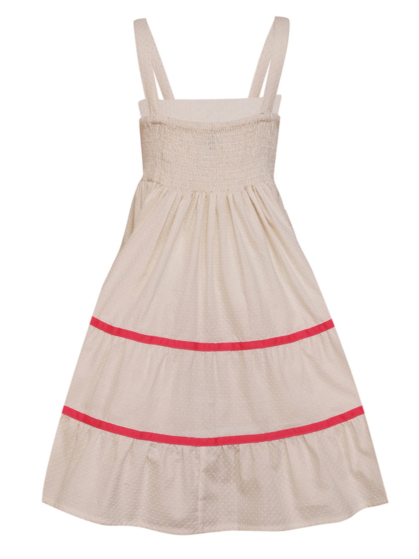 White Dot Tier Dress