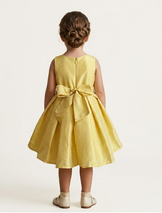 Yellow 3D Flower Dress