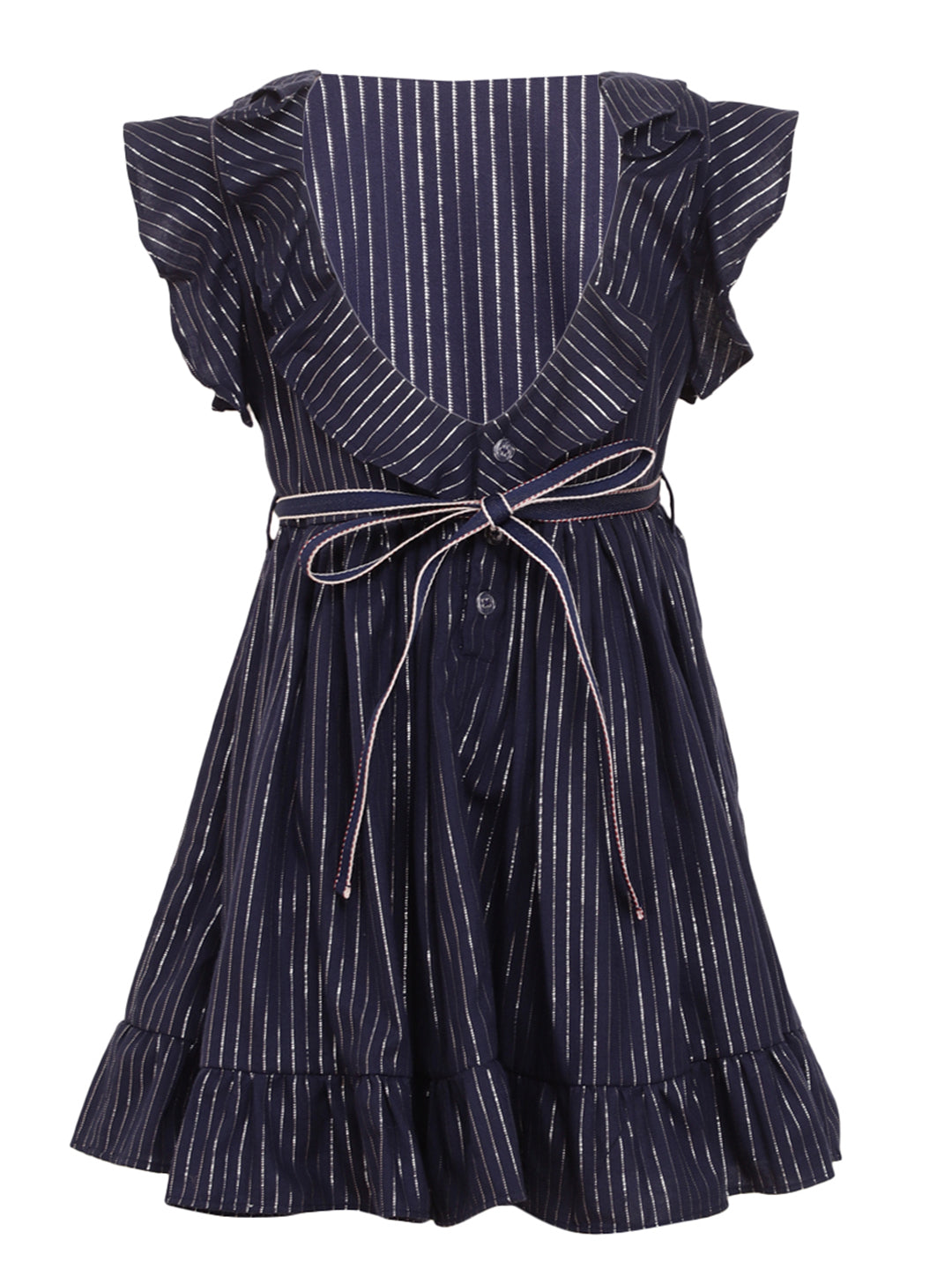 Navy Flutter Dress