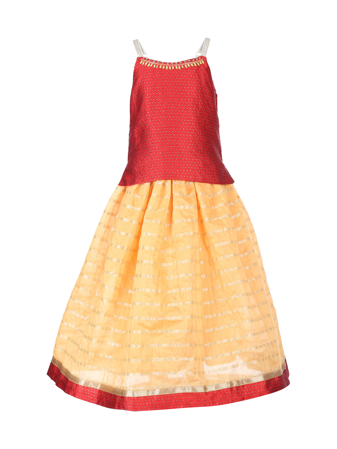 Red Spaghetti Lehenga