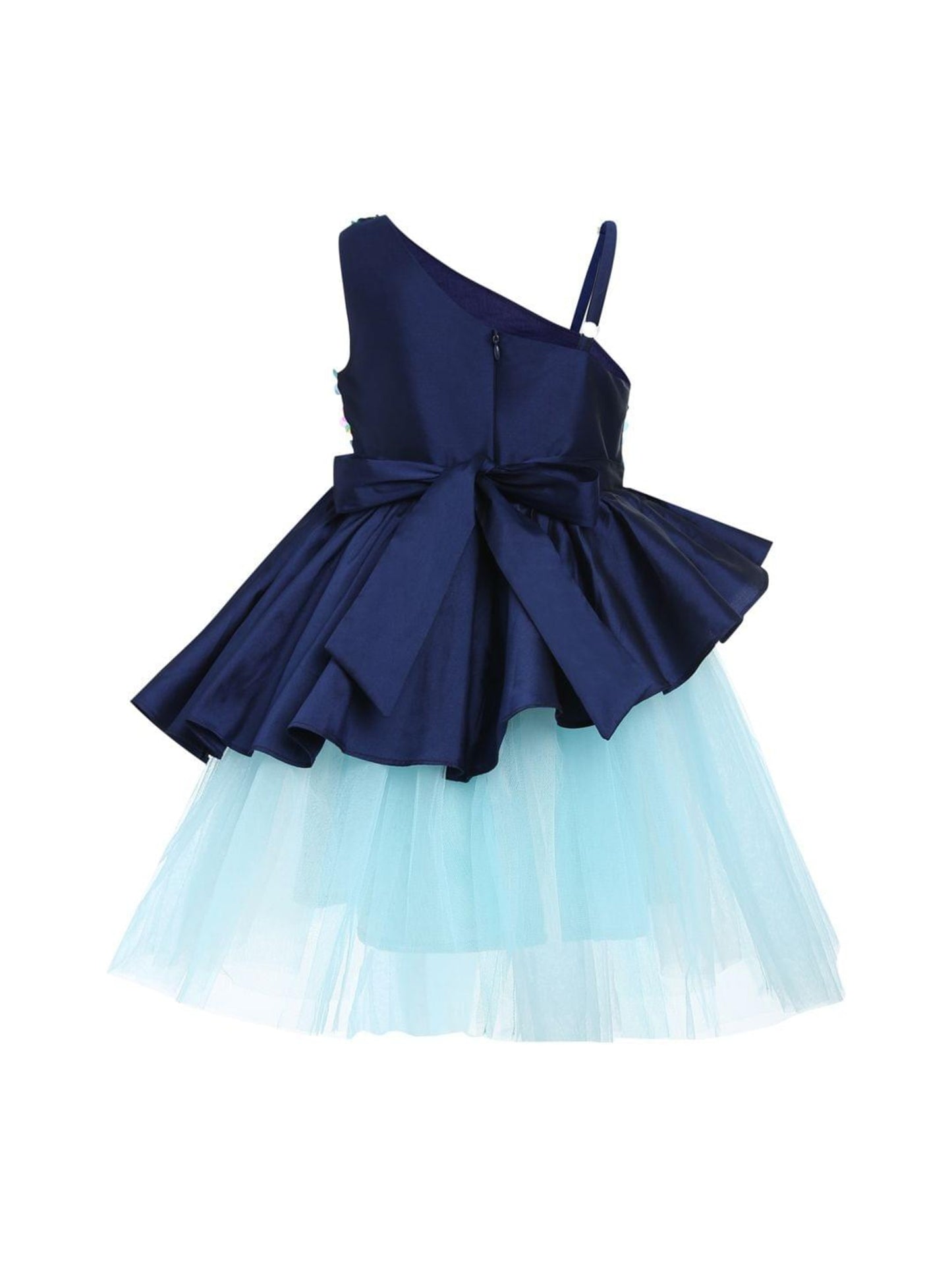 Navy Off Shoulder Peony Garden Dress