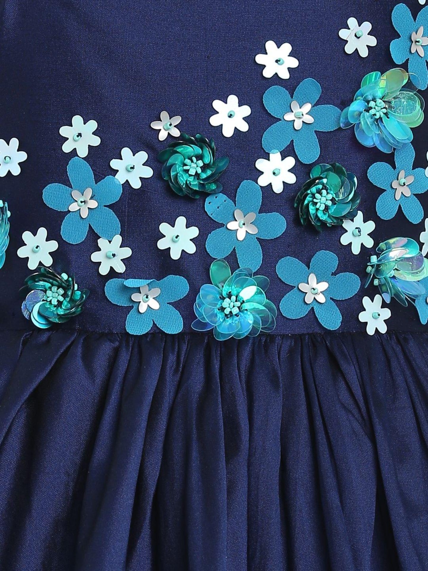 Navy Off Shoulder Peony Garden Dress