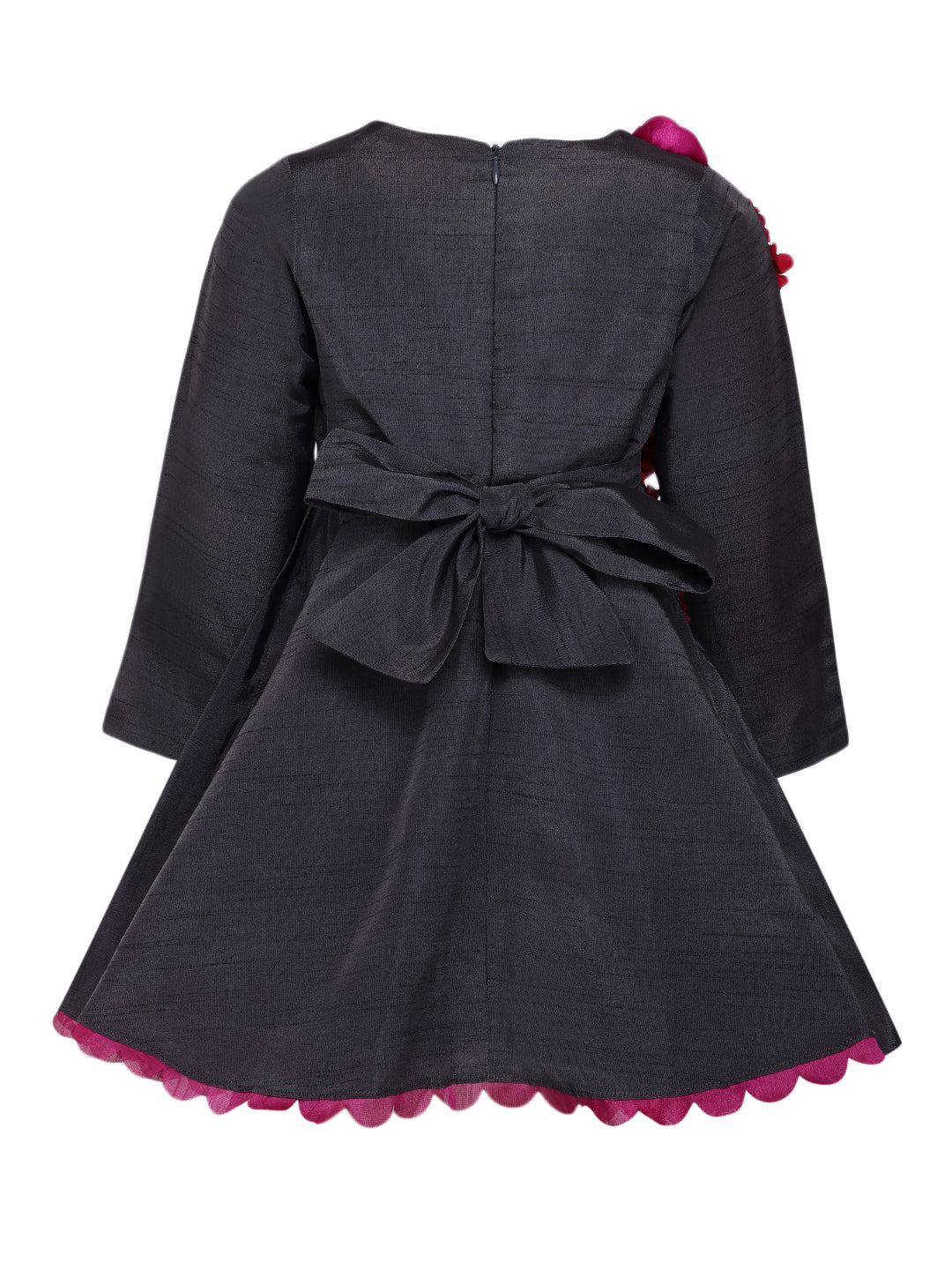 Grey Scallop Hem Dress