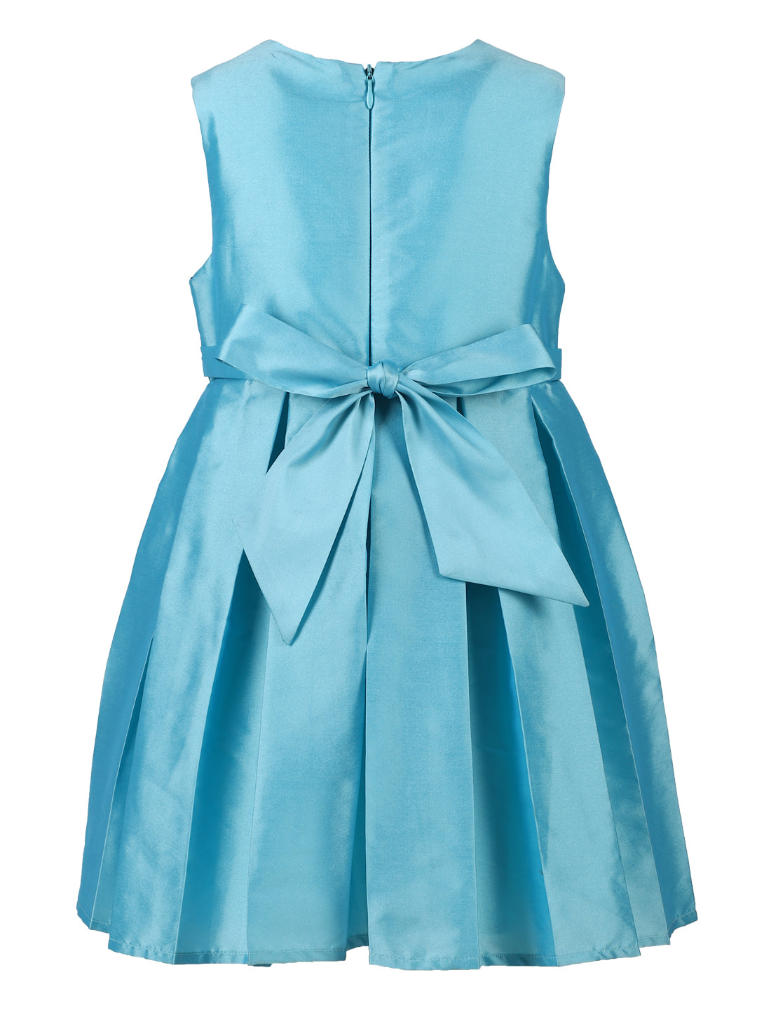 Blue Color Block Bow Dress