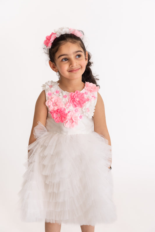 White Provence Cascade Dress