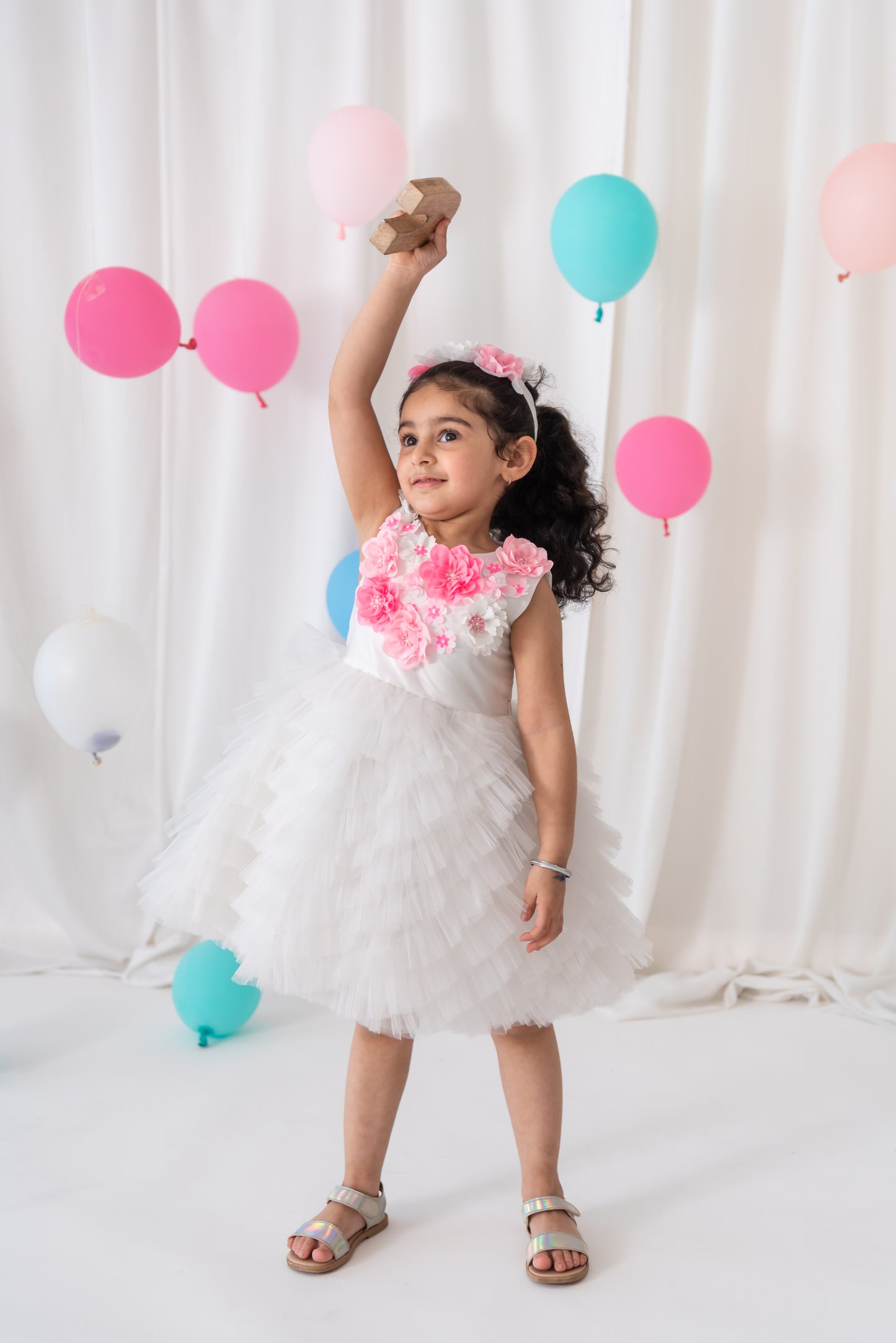 White Provence Cascade Dress & doll Set