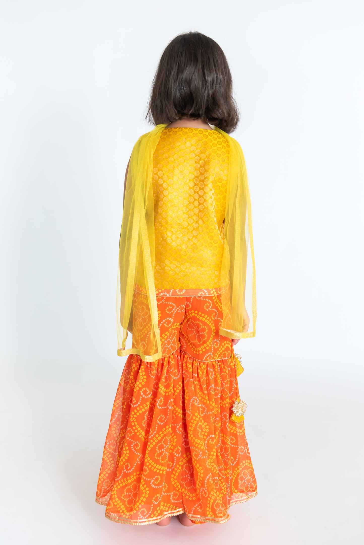 Orange Bandhni Sharara