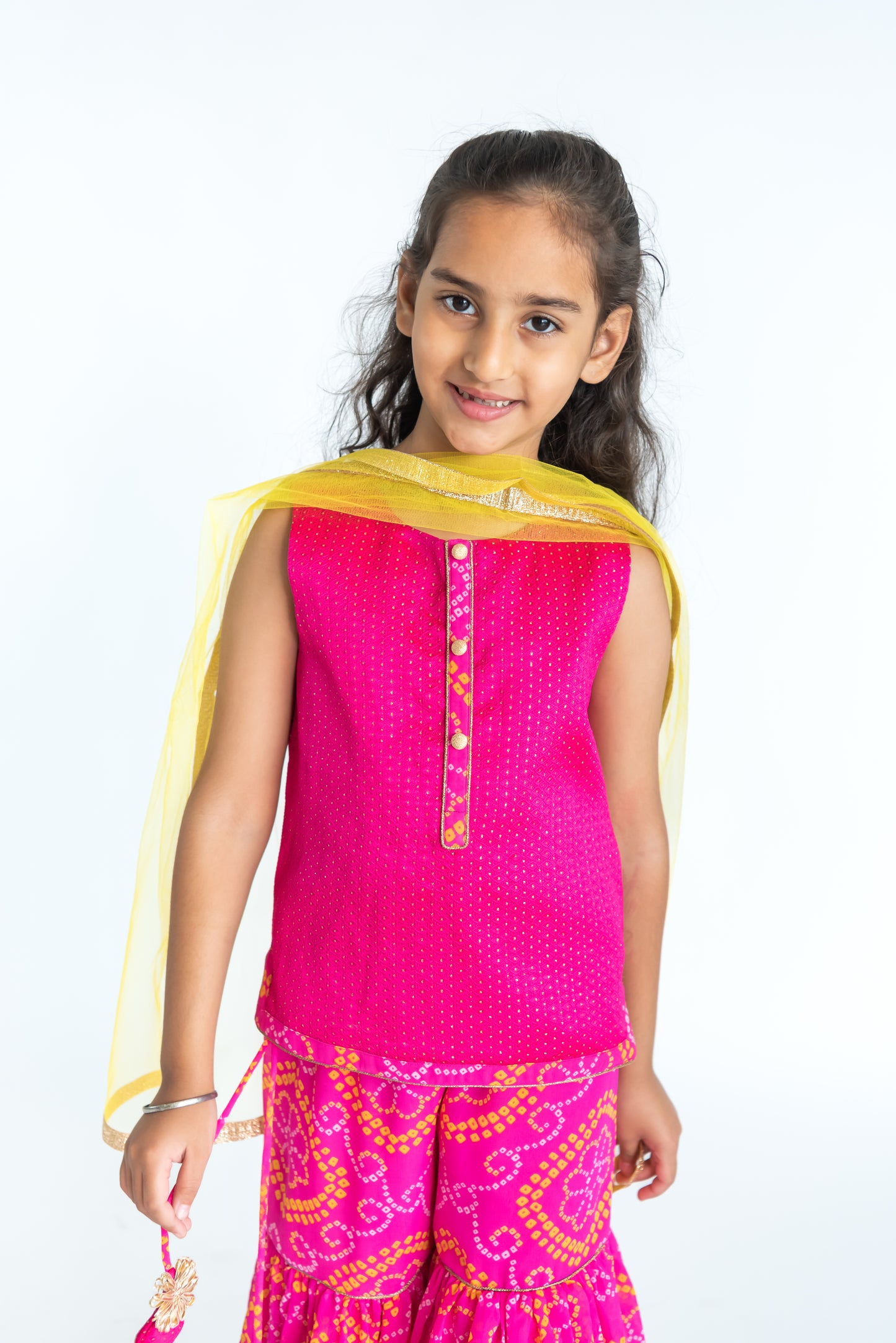 Pink Bandhni Sharara