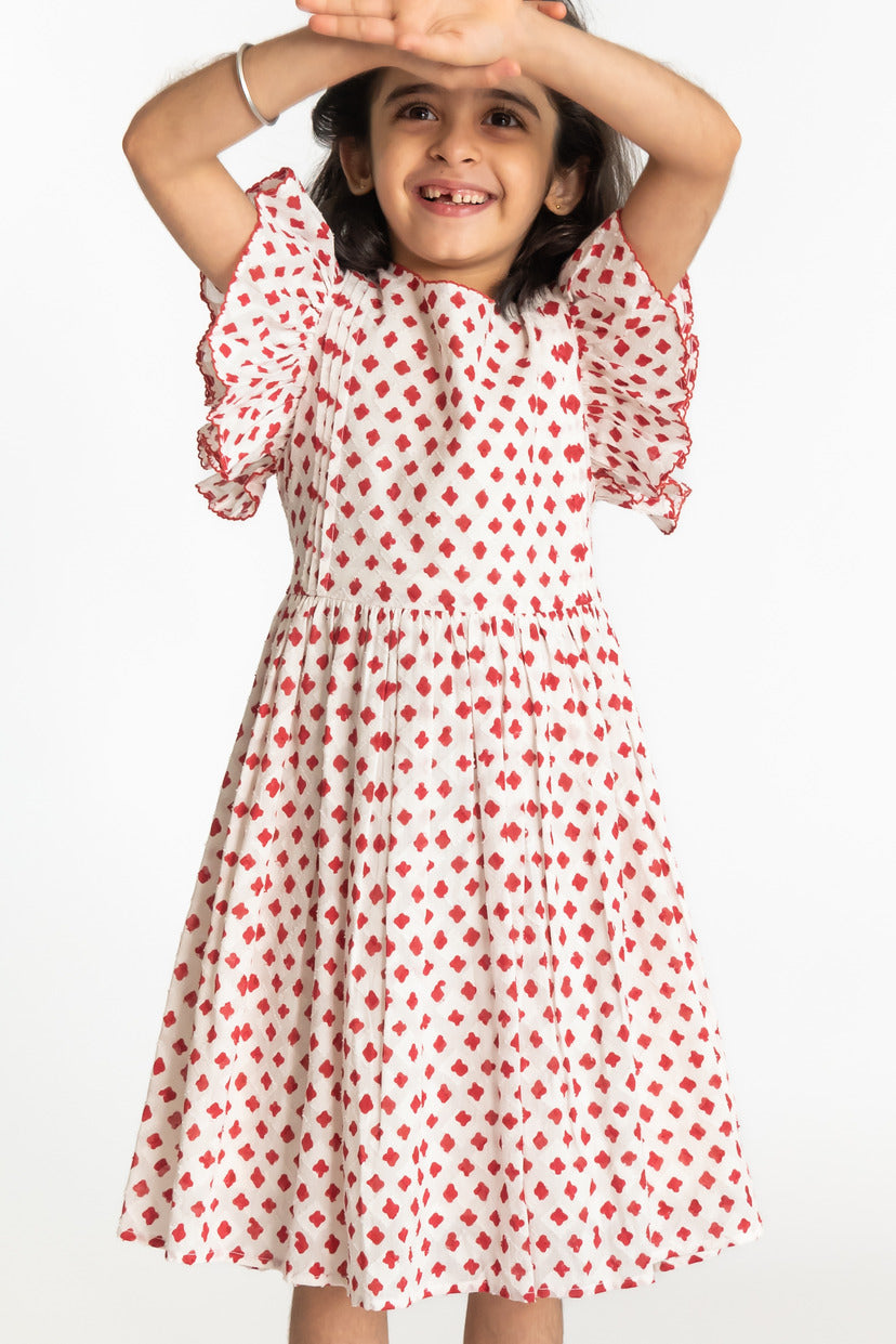 Red wave dress