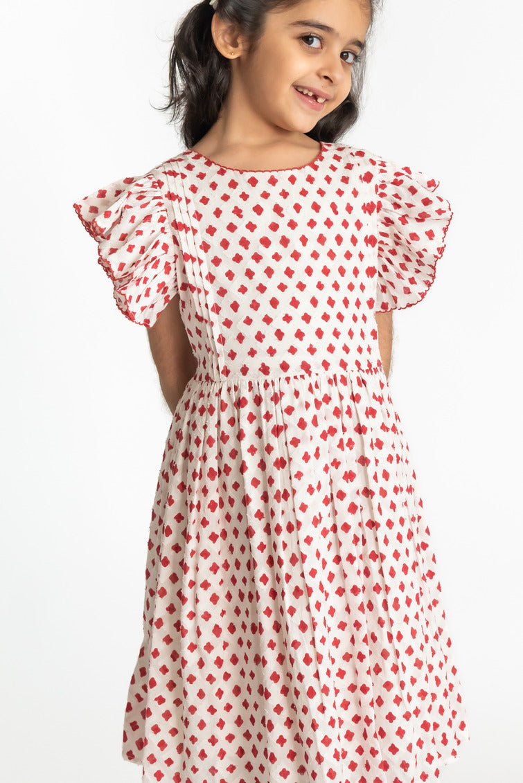 Red wave dress