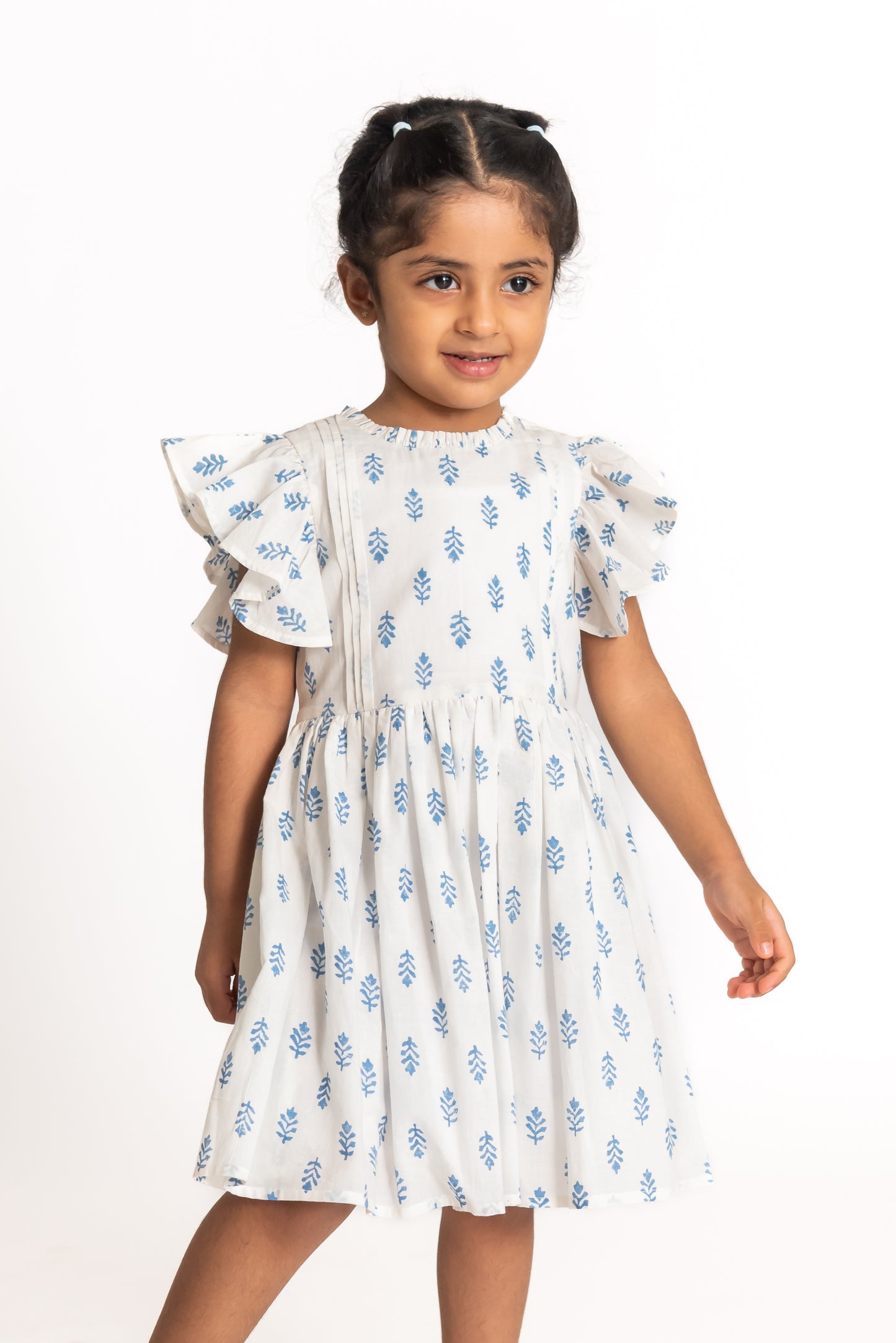 White Block Print Dress
