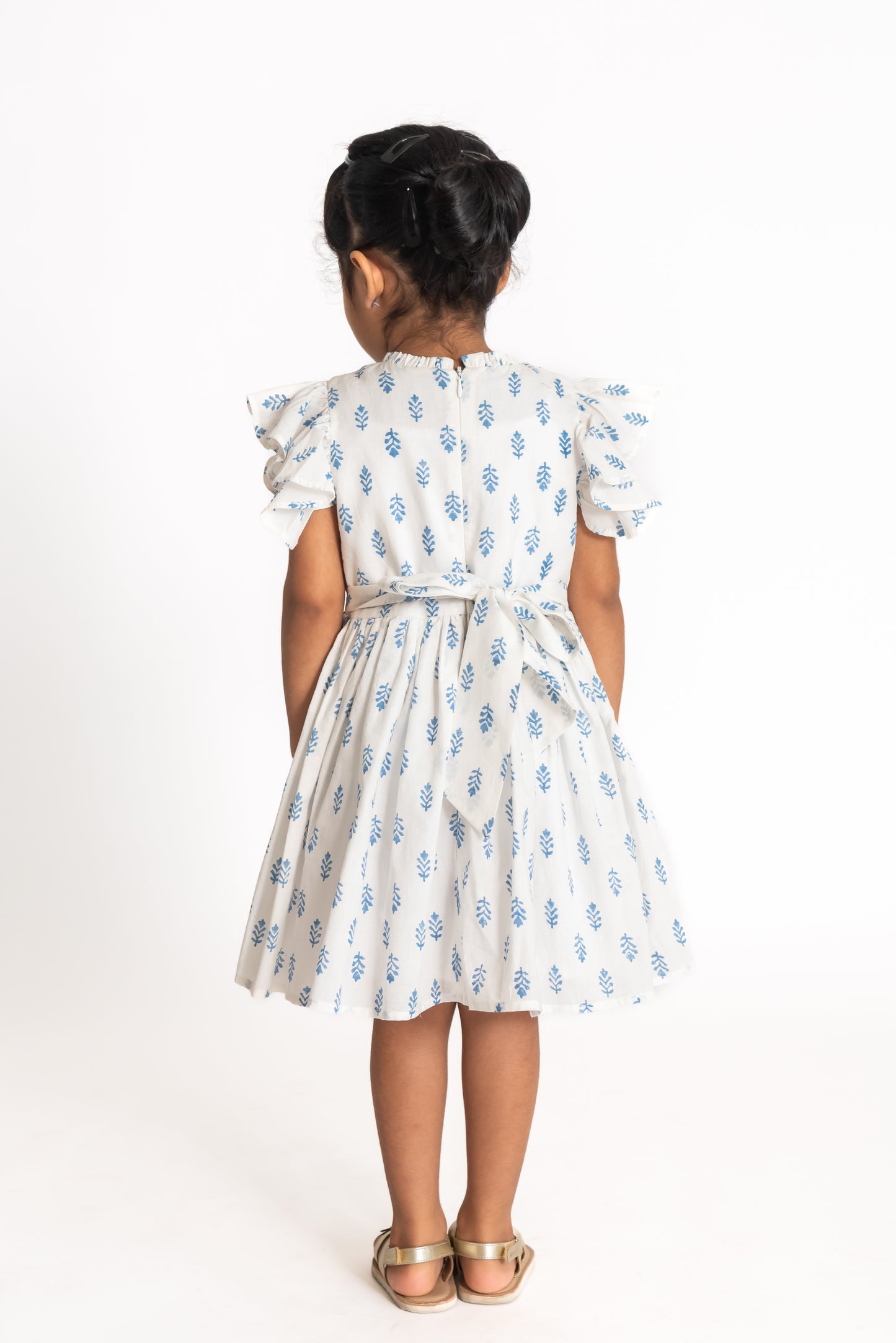 White Block Print Dress
