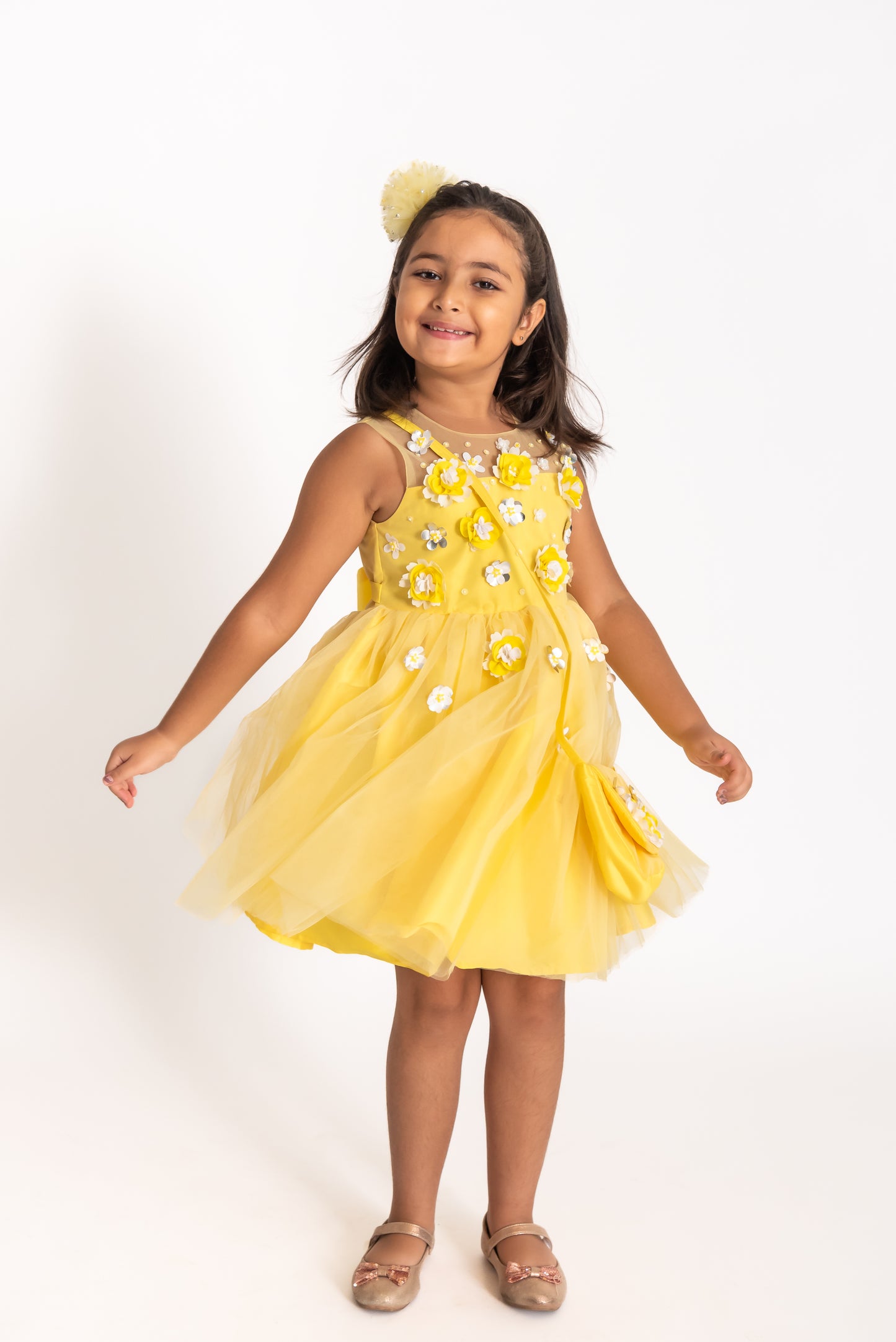 Marigold 3d flower dress