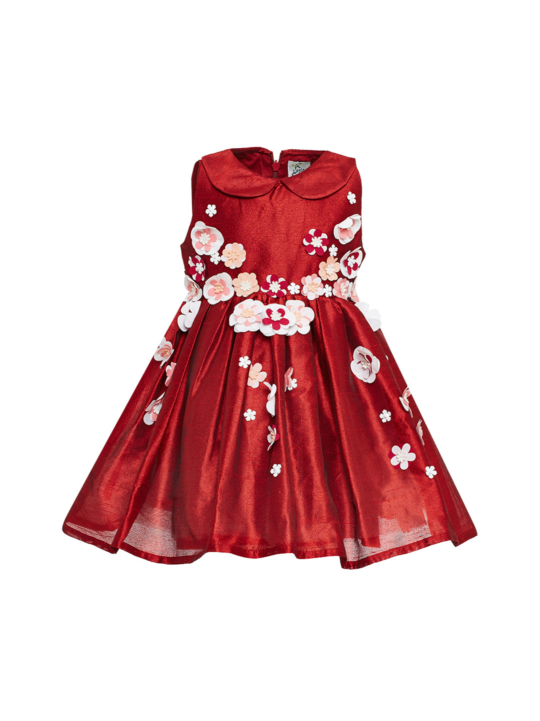 Red 3D Flower Dress