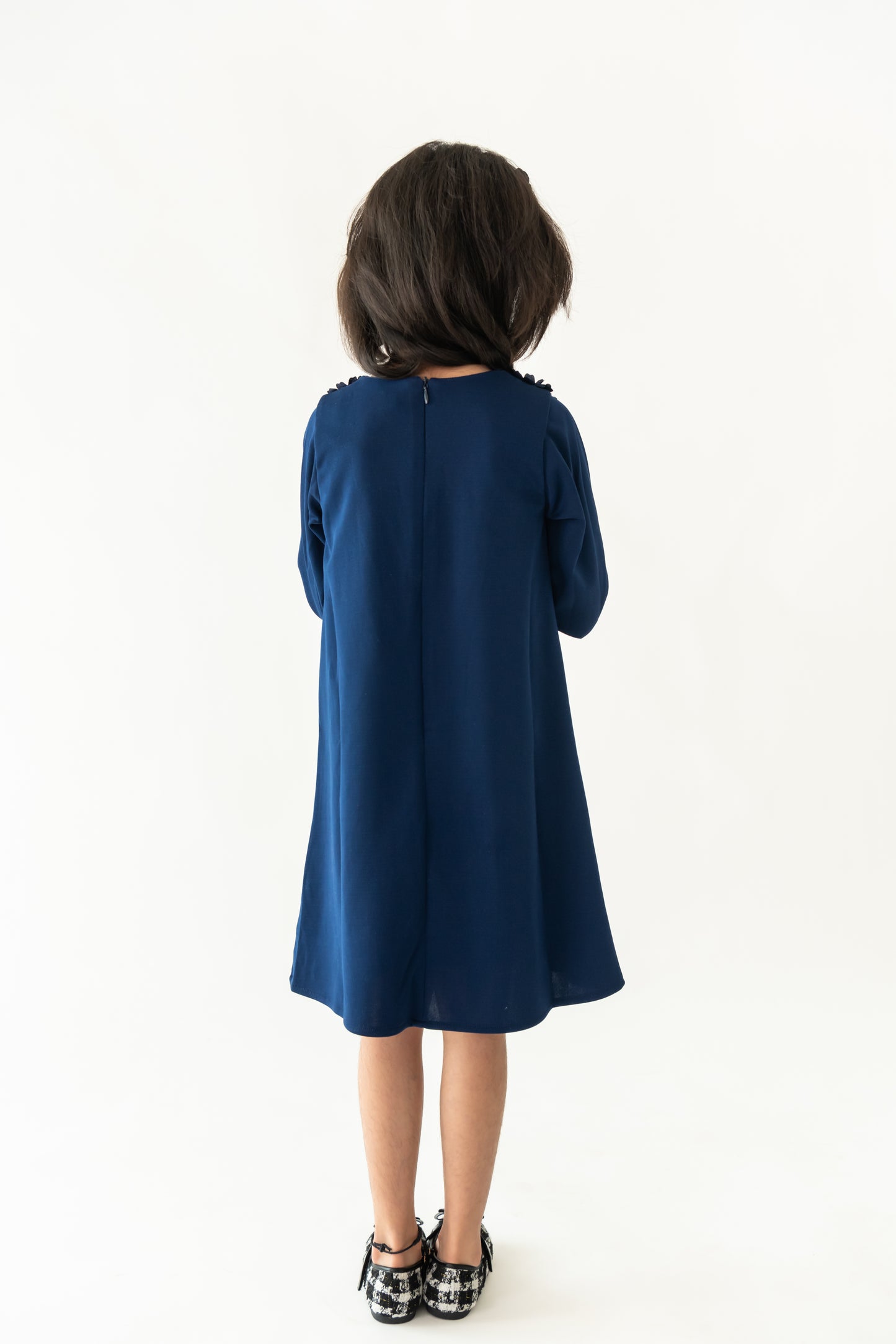 Navy Silver Pearl Dress