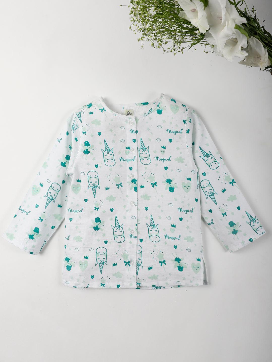 MAGICAL UNICORN NIGHTSUIT (TURQUOISE-WHITE)