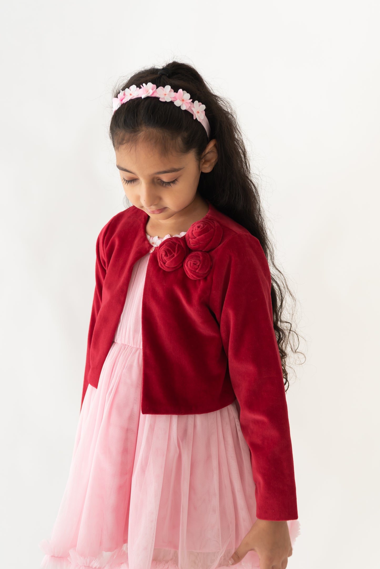 Velvet Rosette Shrug