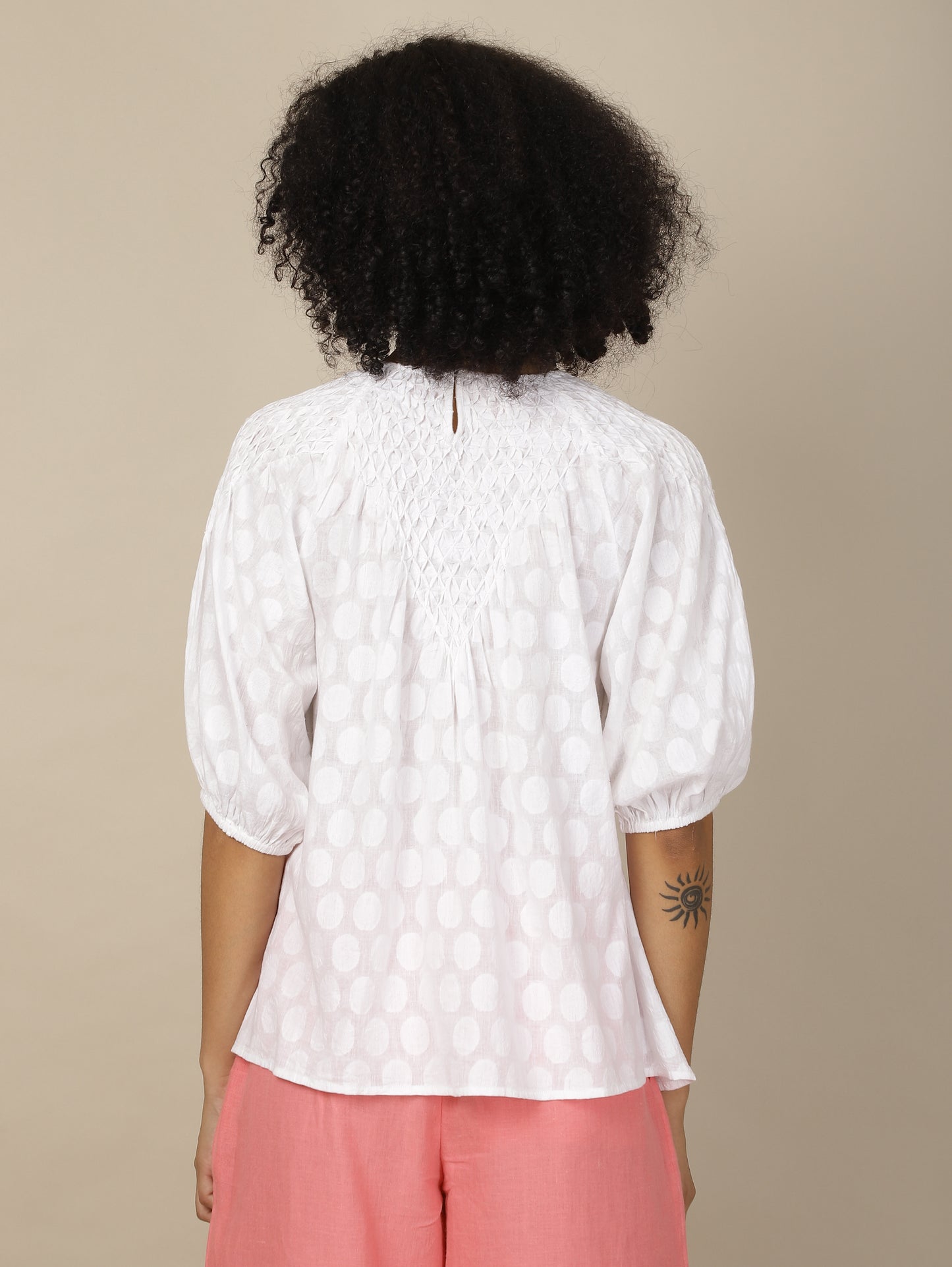 Pristine Ivory Smock Top