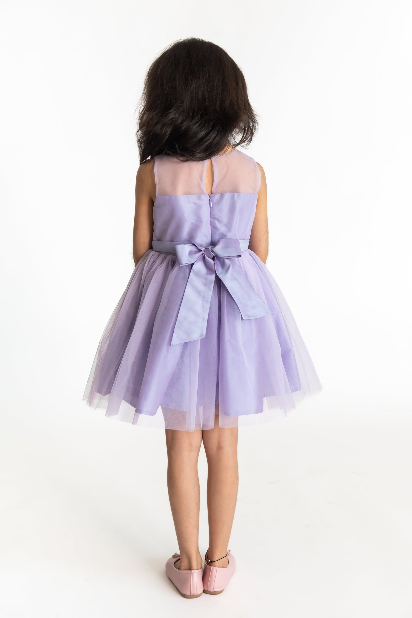 Lavender 3d flower dress & Doll Sets