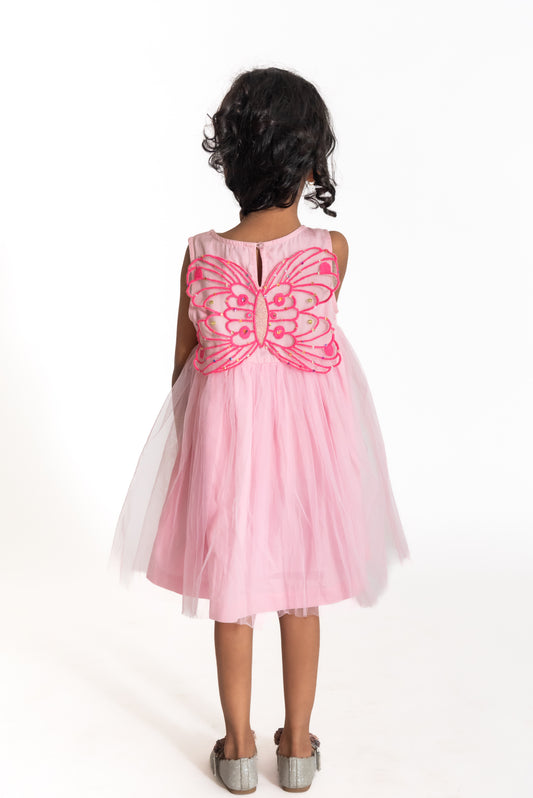 Pink butterfly wings dress
