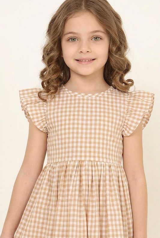 Taupe Flutter Dress