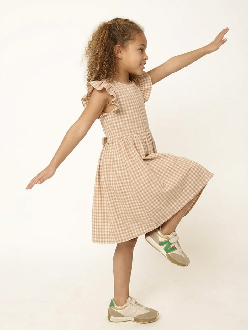 Taupe Flutter Dress
