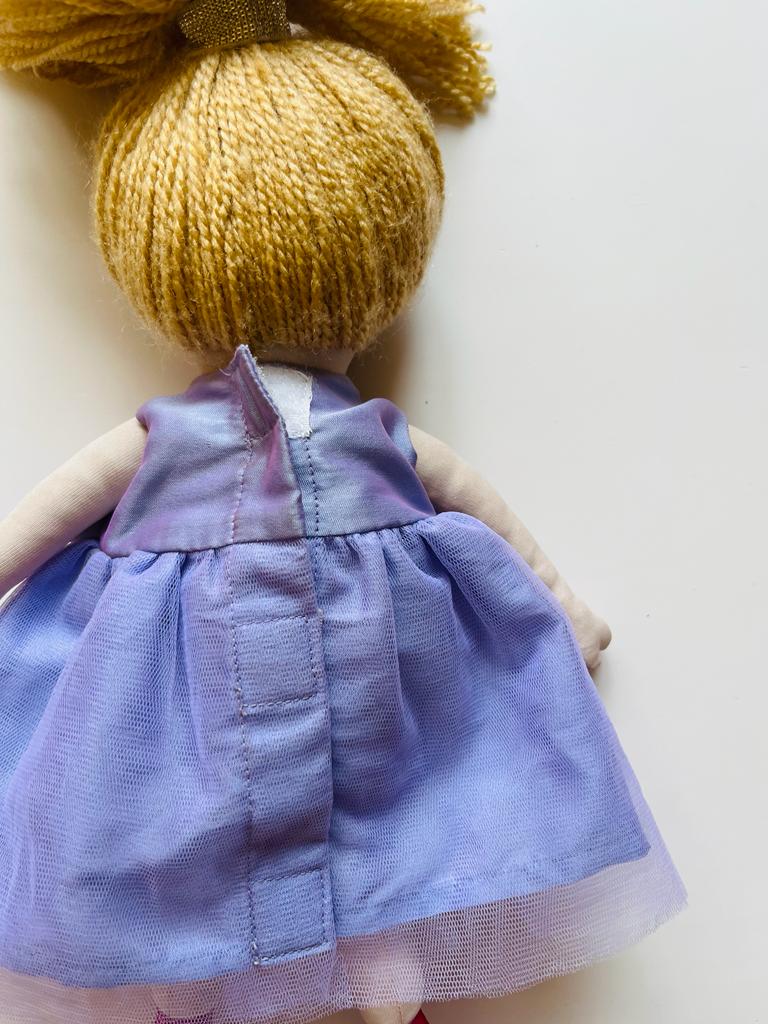 Lavender 3d flower dress & Doll Sets