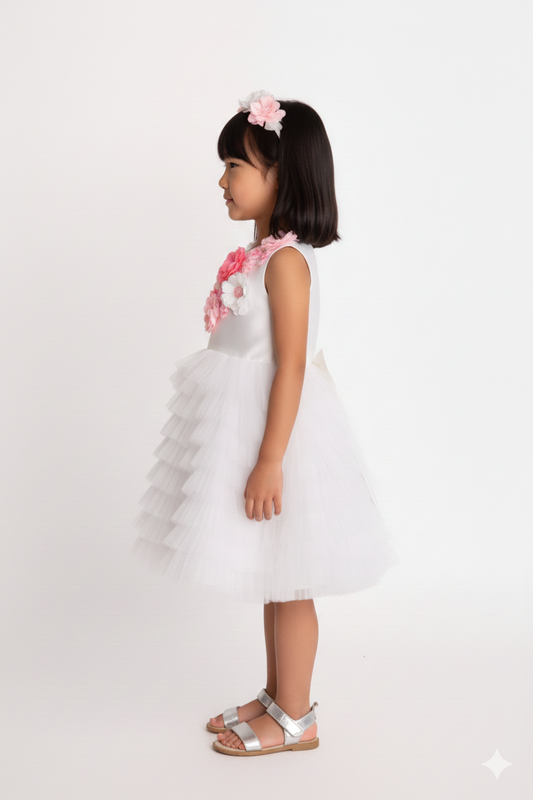 White Provence Cascade Dress