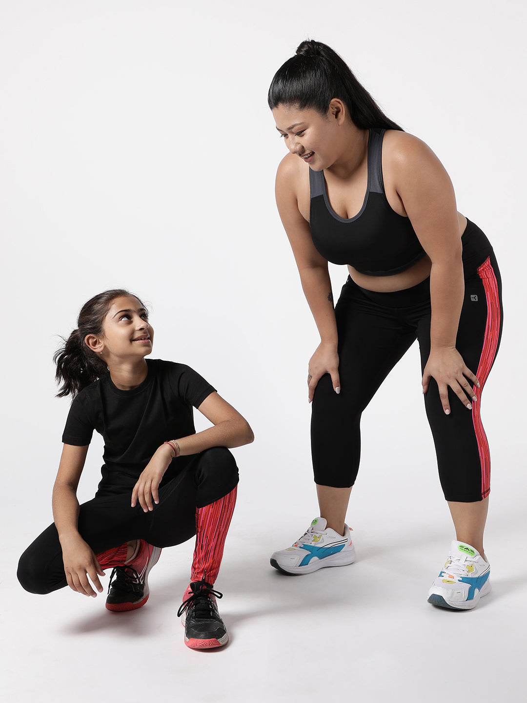 Black Red Print Style Diva Leggings - Kids