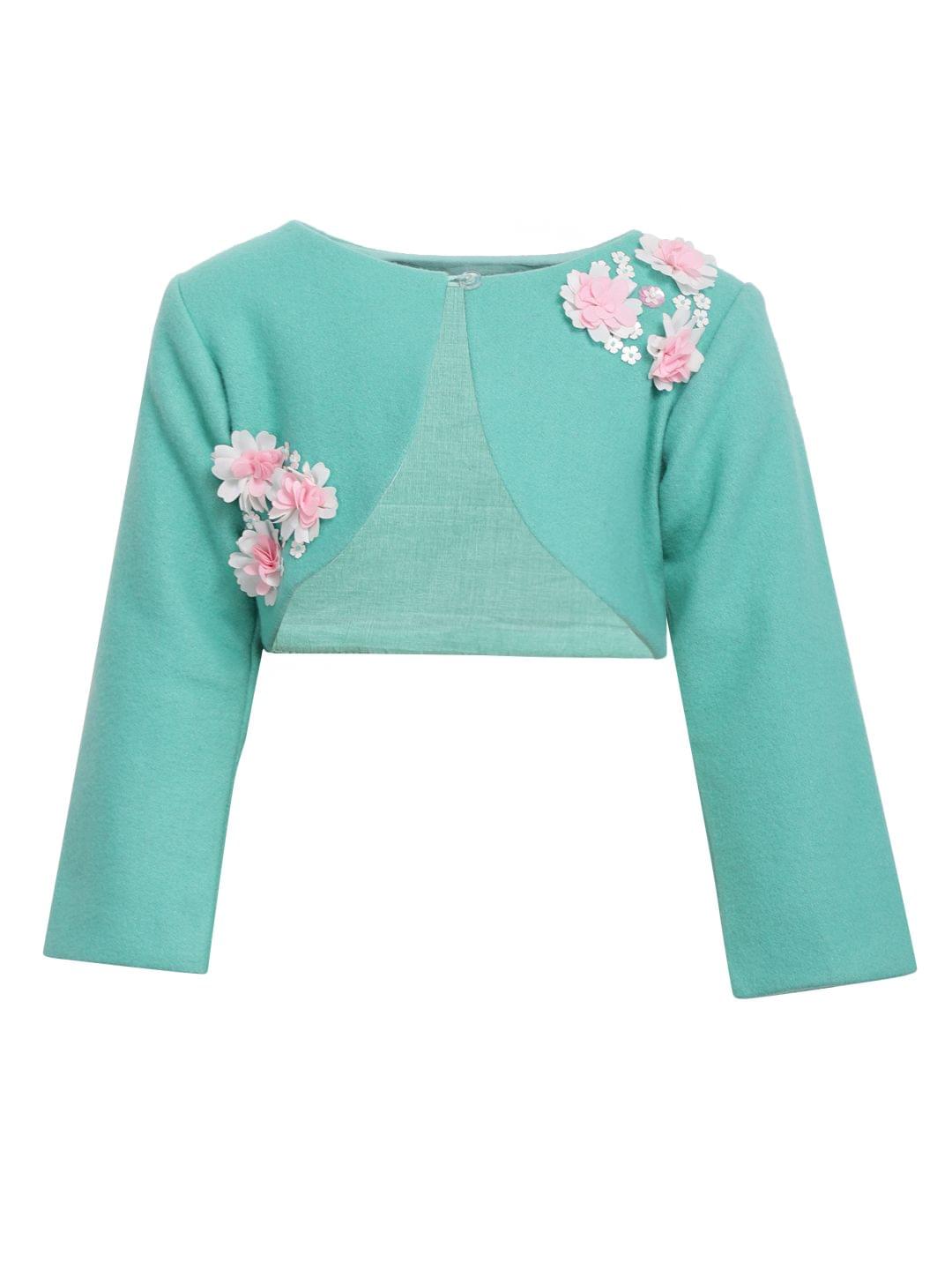 Mint Flower Shrug