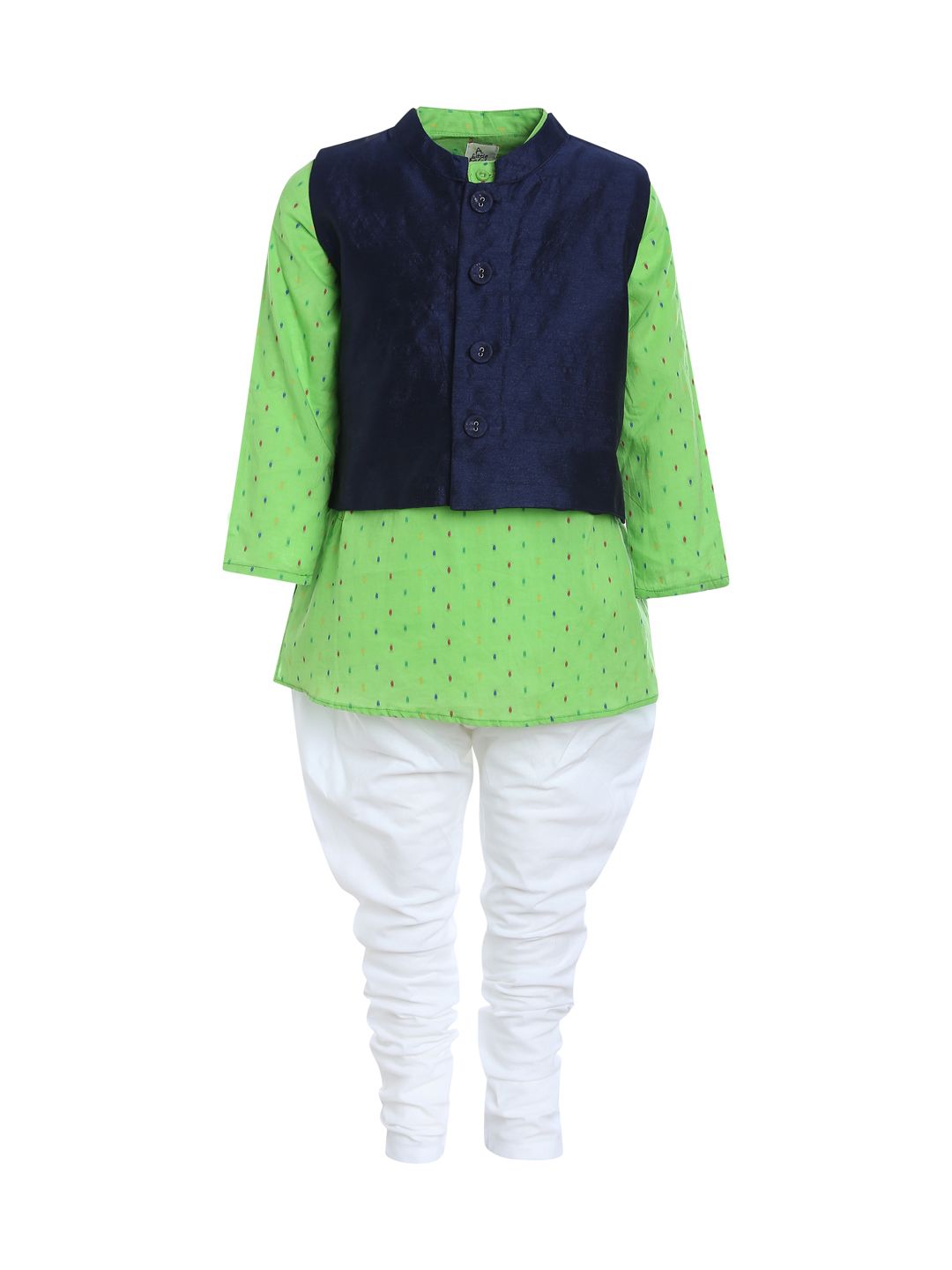 Green Spot Kurta Set
