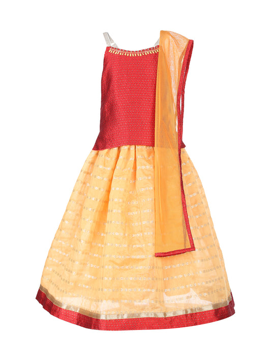 Red Spaghetti Lehenga