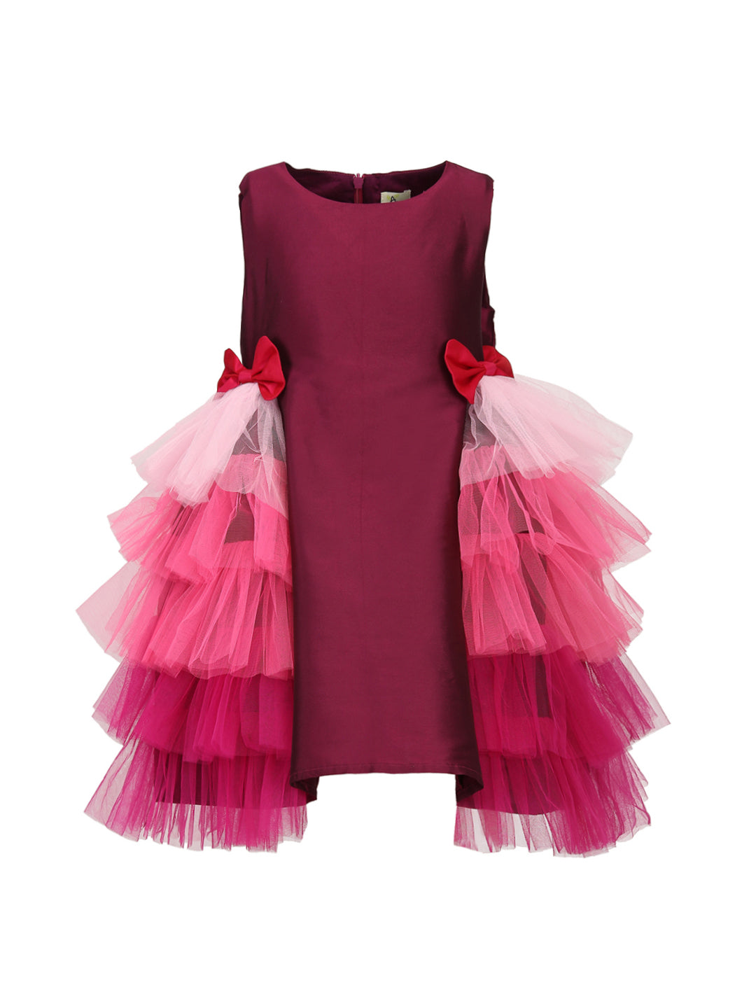 Shaded Deep Bloom Burgundy Dress