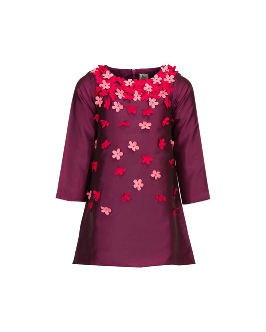 Prune Fall Full Of Flower Dress