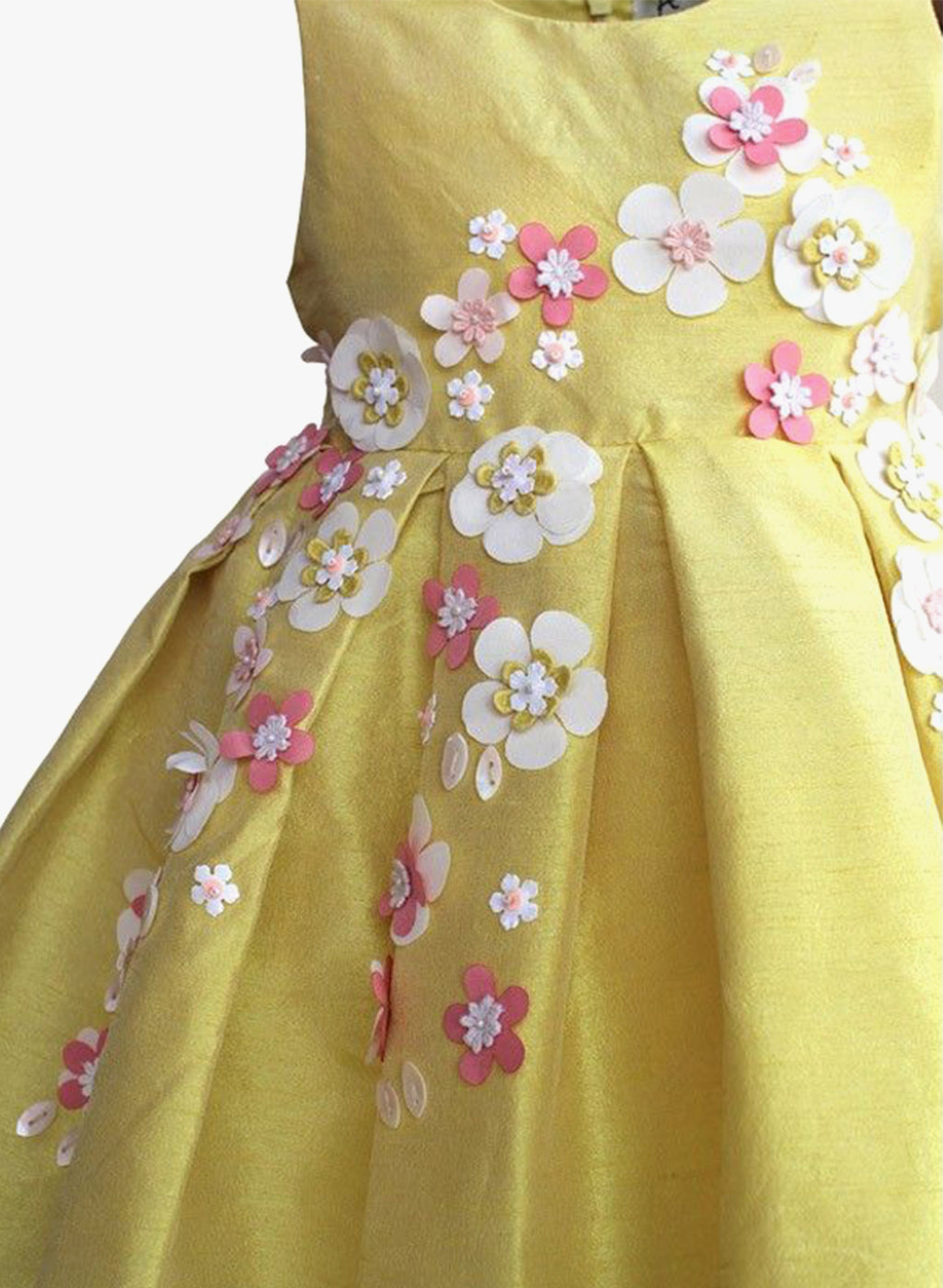 Yellow 3D Flower Dress