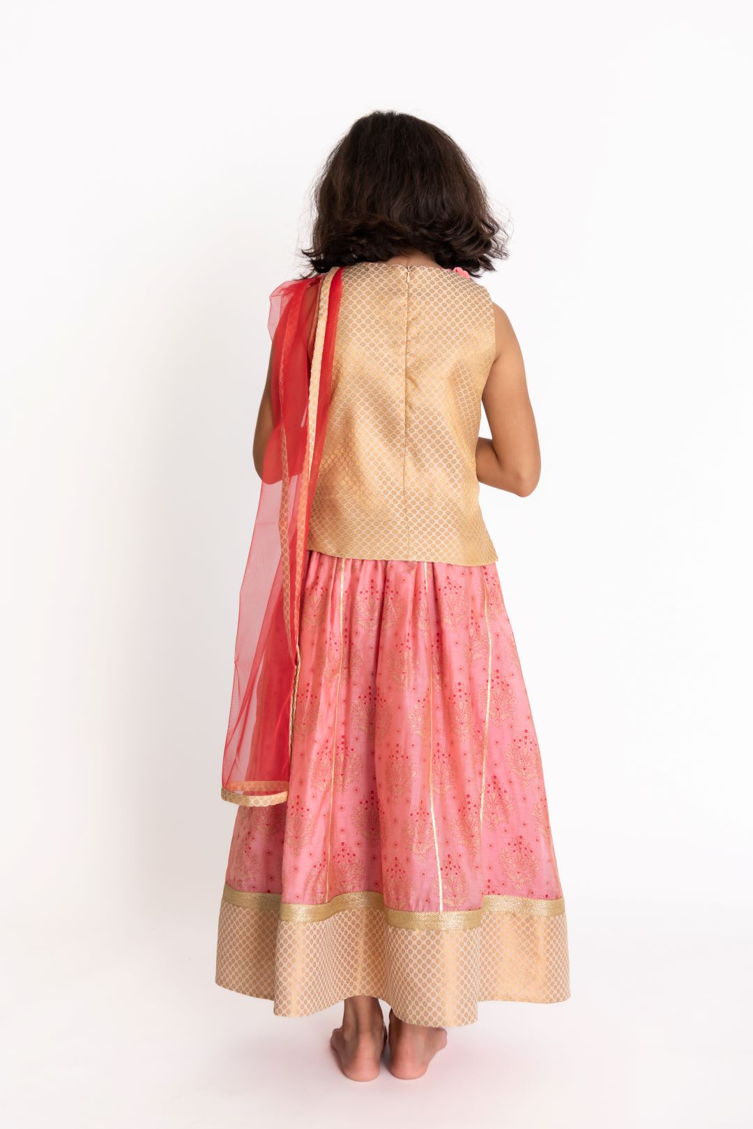 Pink Chanderi Lehnga