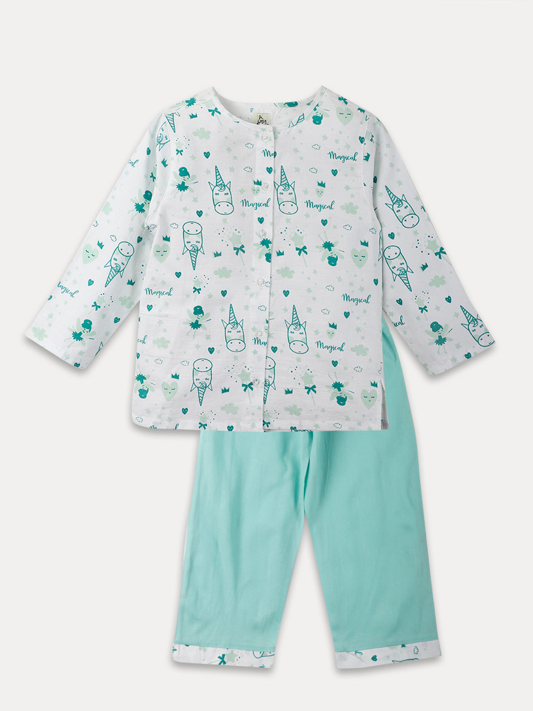 MAGICAL UNICORN NIGHTSUIT (TURQUOISE-WHITE)