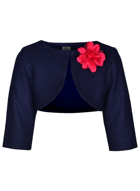 Navy Bouquet Shrug