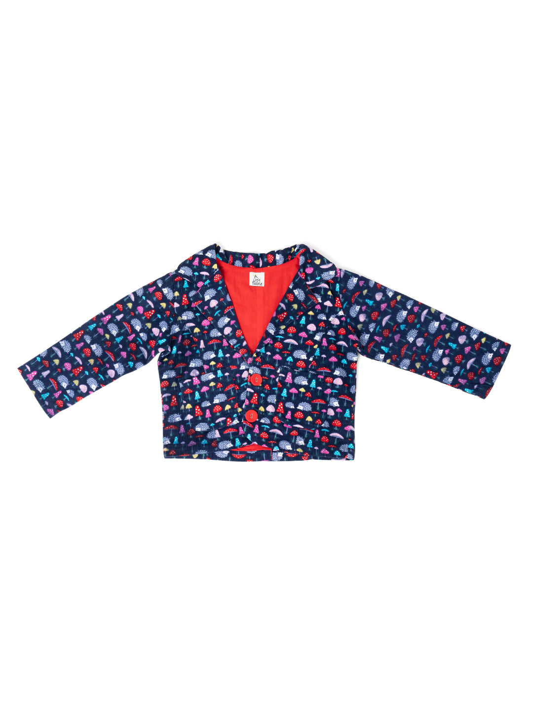 Blue Printed Winter Coat