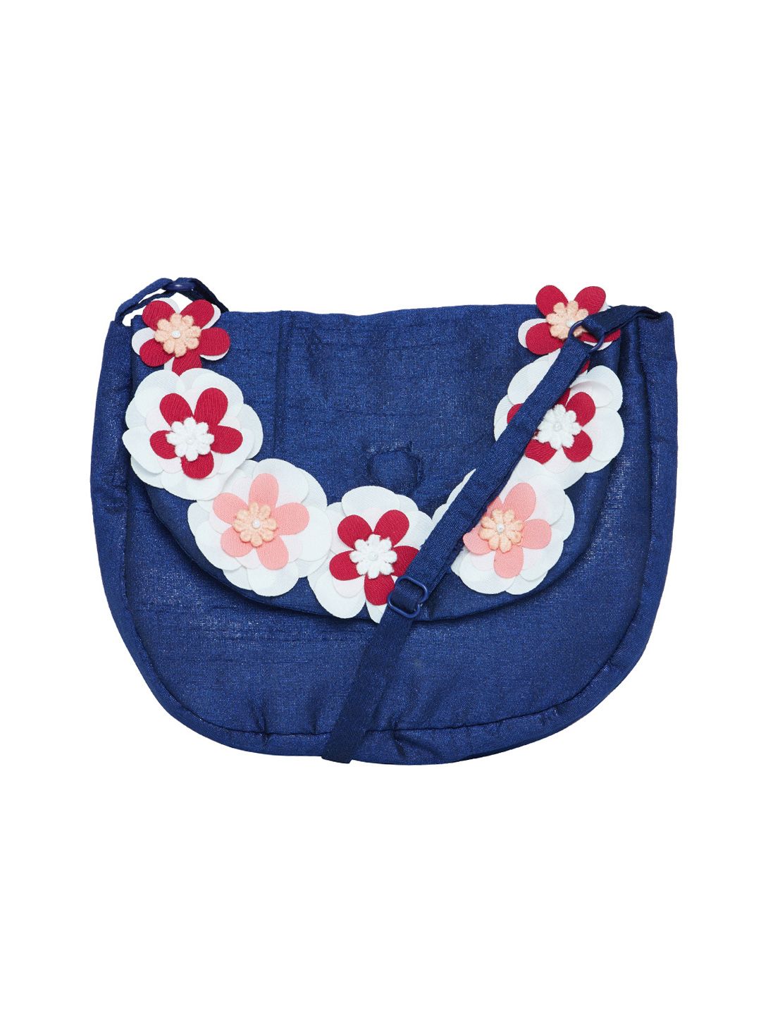 Navy 3d Flower Sling Bag