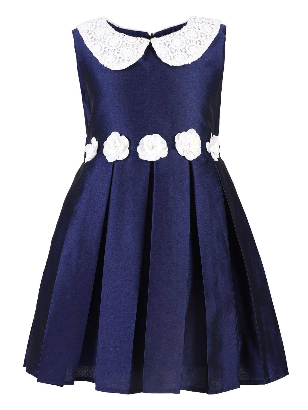 Navy Lace Collar Dress